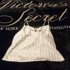 Victoria Secret Cami White with Gold stripes